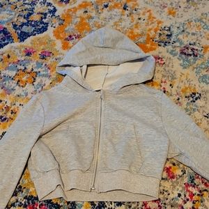 Grey zip up cropped jacket